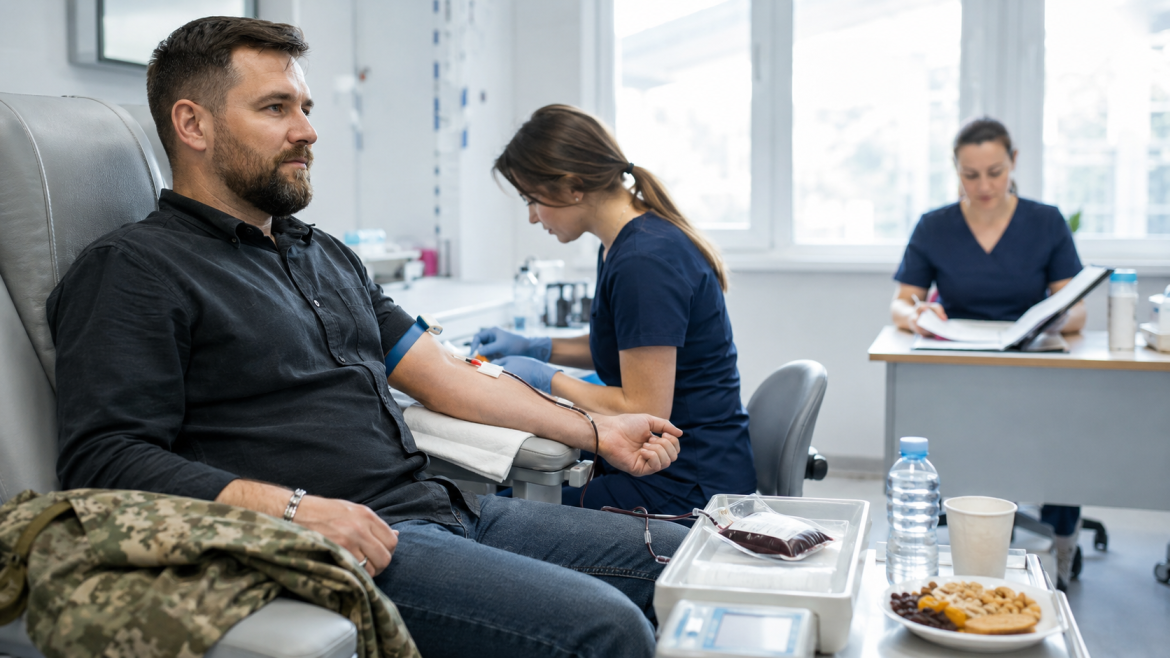 Донорство крові після служби у 2026 році: хто з ветеранів може стати донором, які є протипоказання, як підготуватися до донації та де здати кров у Сумах. Чинні правила, адреси, контакти й поради МОЗ.